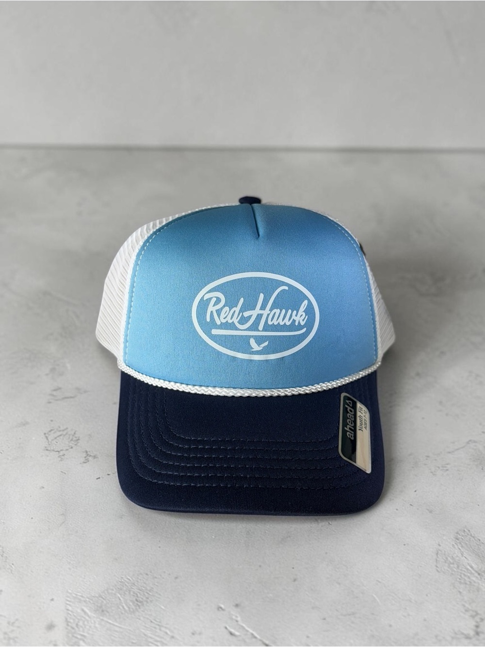 Red Hawk Gradient Blue & Navy Trucker Hat
